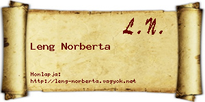 Leng Norberta névjegykártya